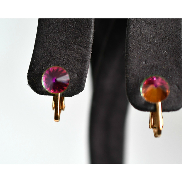 Vintage Rainbow Prism Clip On Earrings - Picture 1 of 7